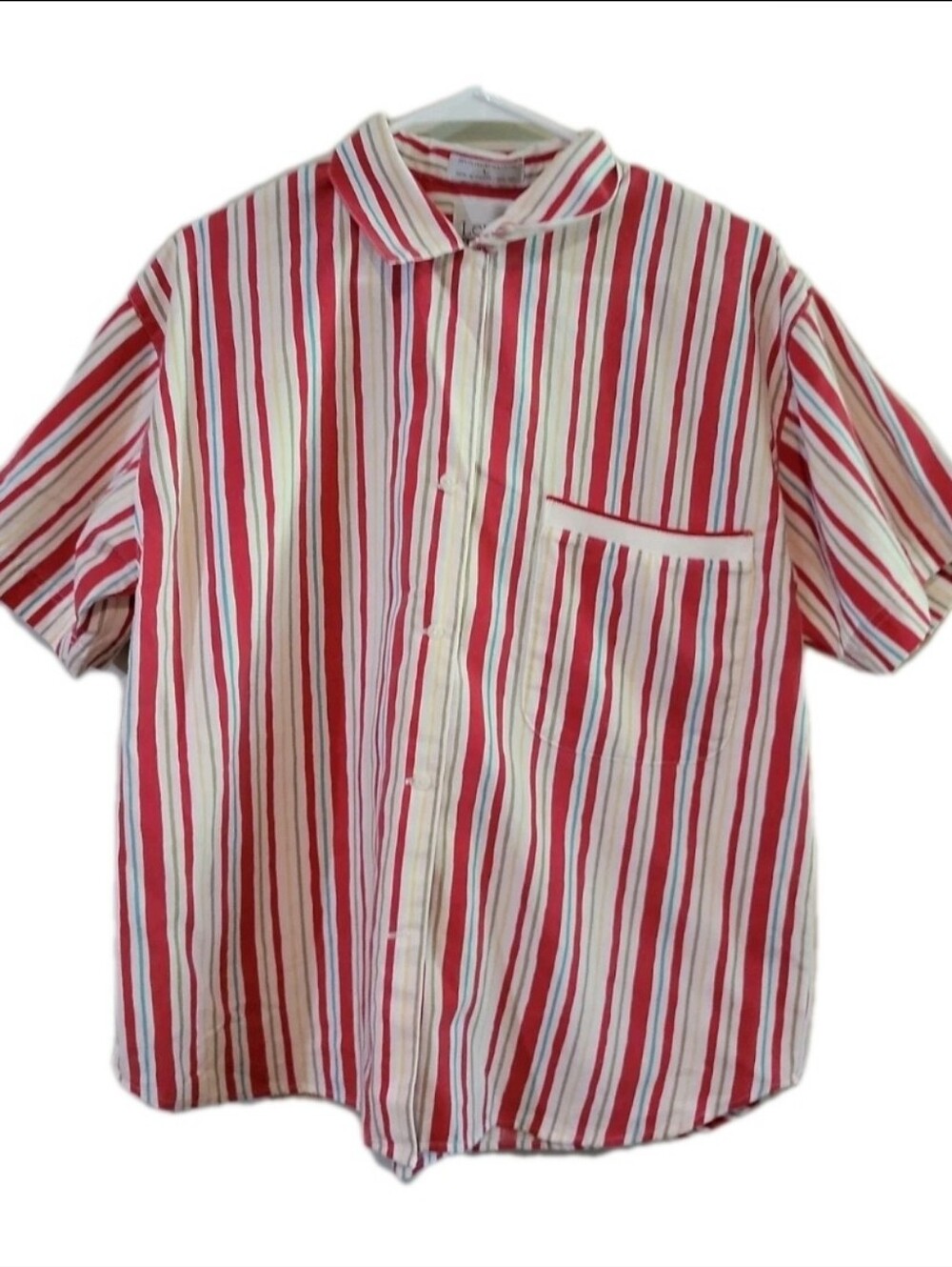 Vintage 80s Levi's Sportwear Women's Button Up Short Sleeve Striped Shirt